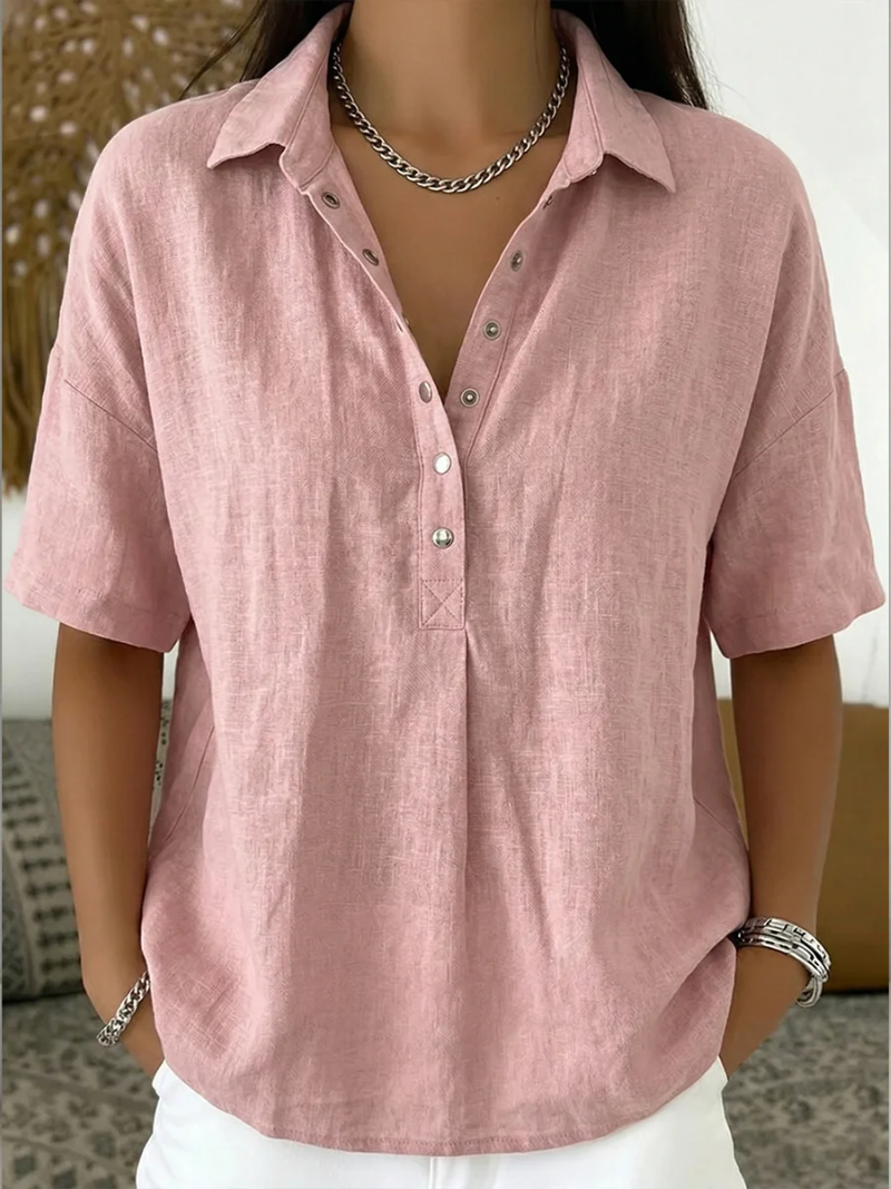 Blouse Tamina à col et détails de boutons – Maintenant 1 acheté, 1 offert !