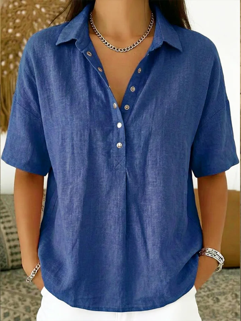Blouse Tamina à col et détails de boutons – Maintenant 1 acheté, 1 offert !