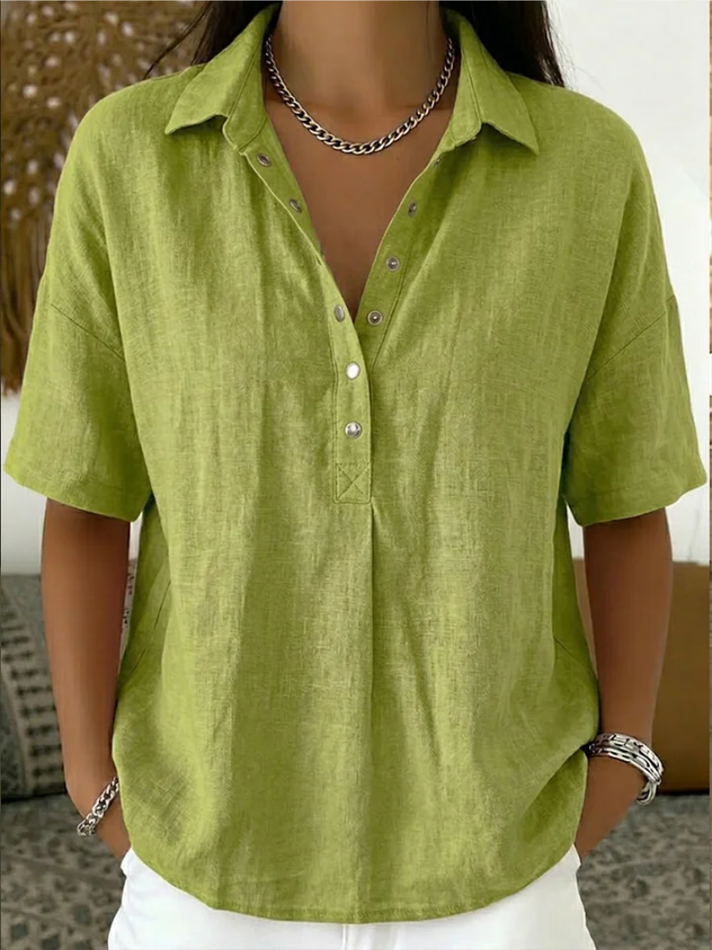 Blouse Tamina à col et détails de boutons – Maintenant 1 acheté, 1 offert !