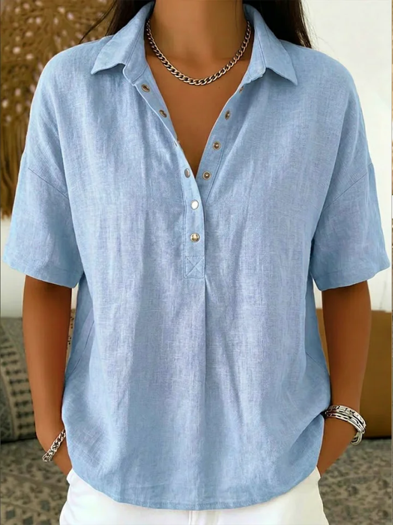 Blouse Tamina à col et détails de boutons – Maintenant 1 acheté, 1 offert !
