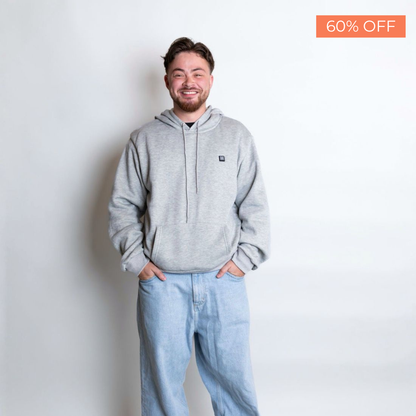 ThermaVie  Sweat à capuche chaud et confortable – Vue de côté Gris