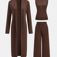 VERASSE™ | Ensemble tricot à trois pièces: pull à col roulé, cardigan et pantalon