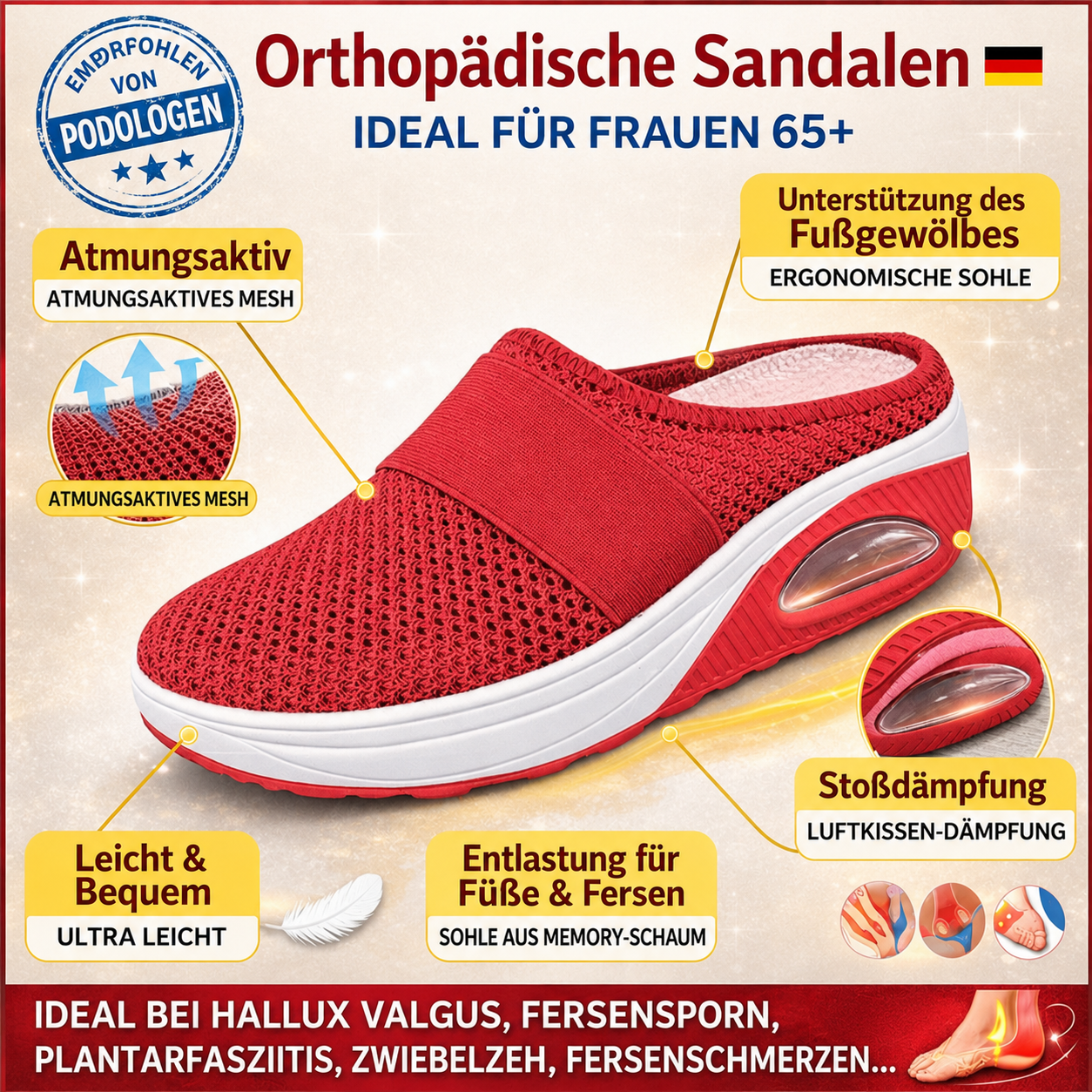 Helena | Sandales orthopédiques respirantes – Confort léger et soutien parfait du pied