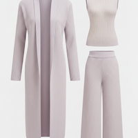 VERASSE™ | Ensemble tricot à trois pièces: pull à col roulé, cardigan et pantalon