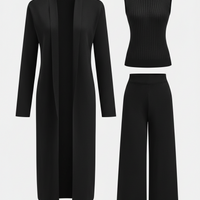 VERASSE™ | Ensemble tricot à trois pièces: pull à col roulé, cardigan et pantalon