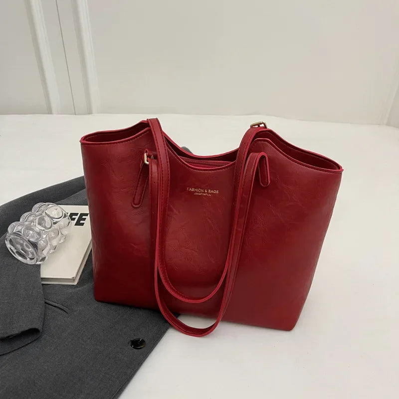 Emma – Sac Tote Vintage en Similicuir avec Porte-Clés